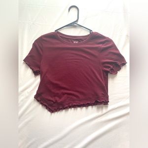 Pacsun wine red cross cut blouse